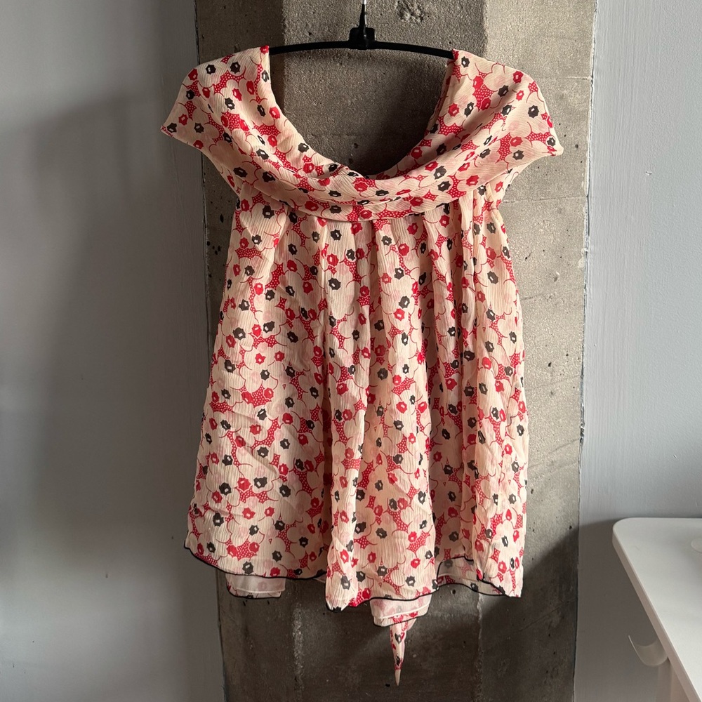 Anna Sui Floral Off-Shoulder Top XS
